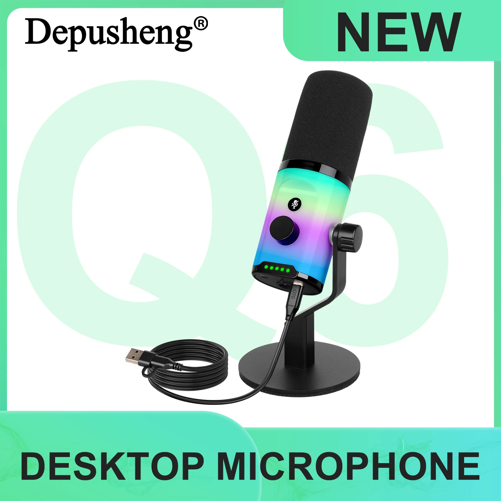 Depusheng Q6 RGB Computer Microphone Professional USB Dynamic Microphone Designed For Gaming, Streaming, Podcasting
Depusheng Q6 RGB Computer Microphone Professional USB Dynamic Microphone Designed For Gaming, Streaming, Podcasting