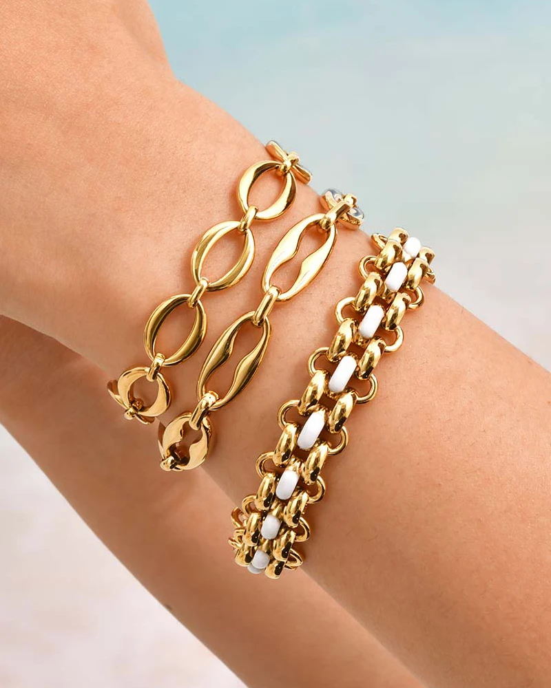 Chunky Braceket Stack, Stainless Steel Chain Bracelet for Women, 18k Gold Plated Link Jewelry Waterproof
Chunky Braceket Stack, Stainless Steel Chain Bracelet for Women, 18k Gold Plated Link Jewelry Waterproof