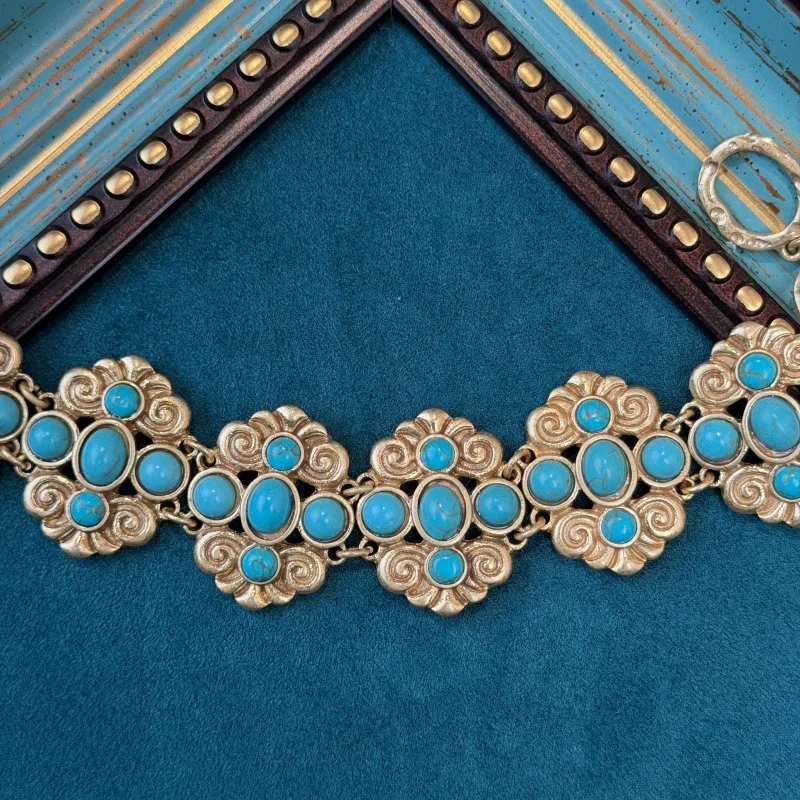 Vintage Turquoise Jewelry Gold Color Bracelet High Quality Natural Stone For Women Chinese Style Antique Accessories 2026 New
Vintage Turquoise Jewelry Gold Color Bracelet High Quality Natural Stone For Women Chinese Style Antique Accessories 2026 New