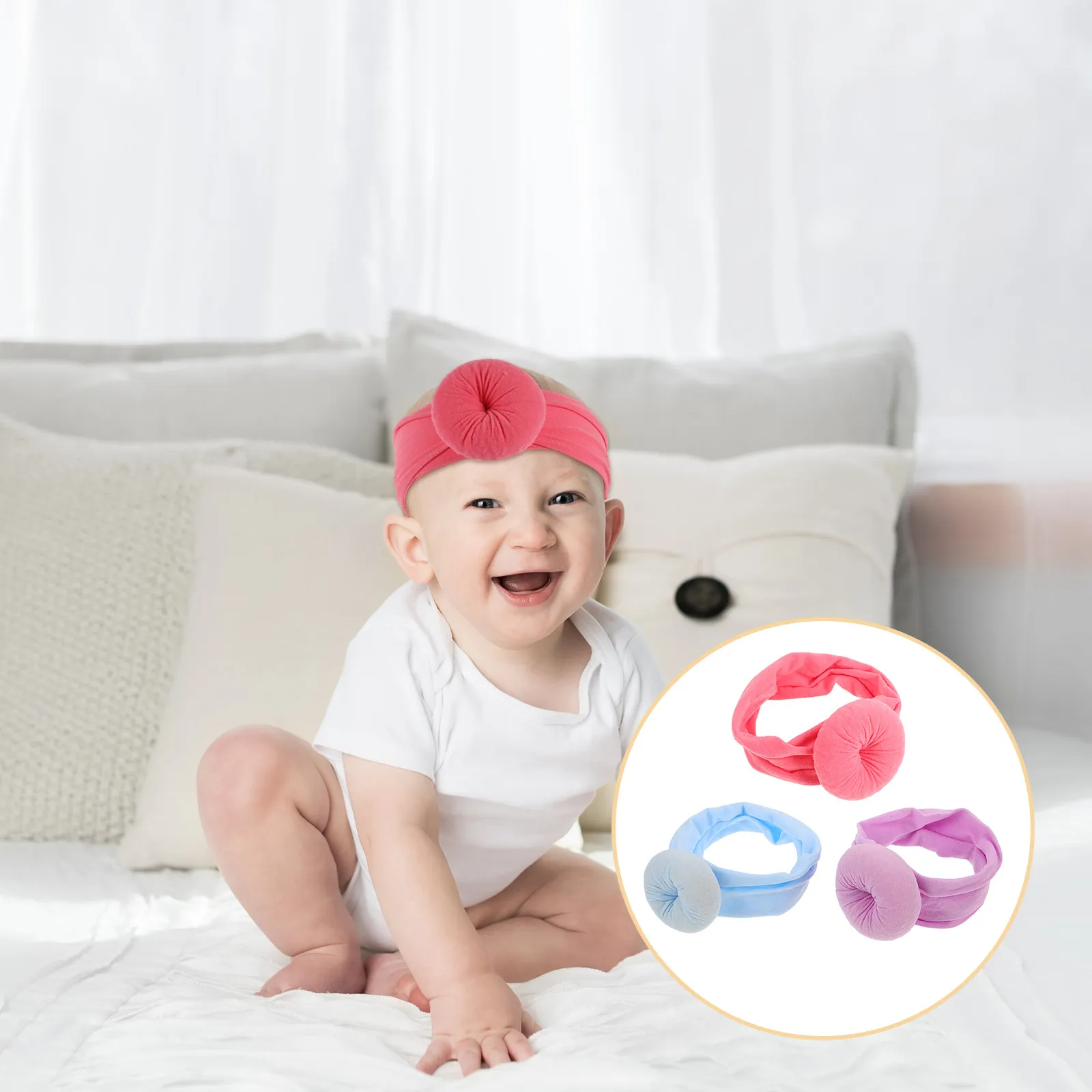 3Pcs Baby Headbands for Girls Soft Nylon Donut Style Headwear Comfortable Infant Turban for Daily Wear Special Occasions
3Pcs Baby Headbands for Girls Soft Nylon Donut Style Headwear Comfortable Infant Turban for Daily Wear Special Occasions