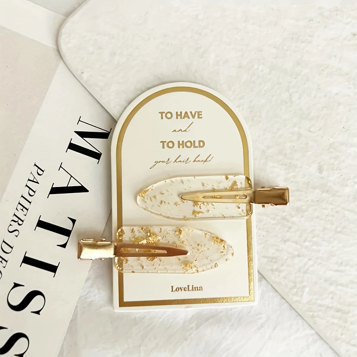 2pcs Clear Gold Foil Acetate Hair Clips Elegant Marble Pattern No Crease Grip Durable Hair Accessories For Women
2pcs Clear Gold Foil Acetate Hair Clips Elegant Marble Pattern No Crease Grip Durable Hair Accessories For Women