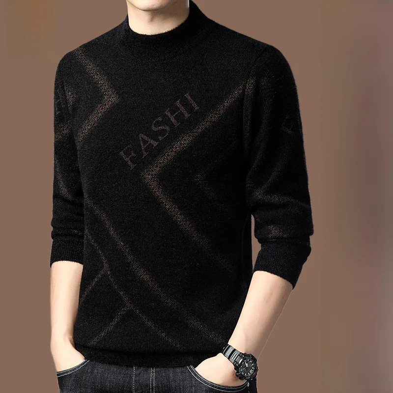 High-End Men's Fce-Lined Thiened f-High Collar Sweater Luxury Brand Water Rabbit Fur Winter Autumn Base irt Large Size
High-End Men's Fce-Lined Thiened f-High Collar Sweater Luxury Brand Water Rabbit Fur Winter Autumn Base irt Large Size