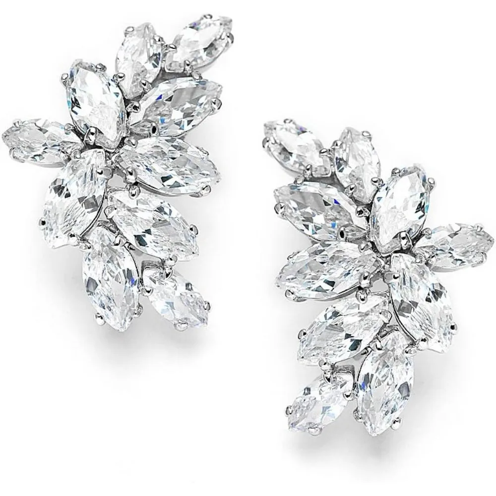 Clip On Cubic Zirconia Crystal Bridal Earrings Marquise Curved Clusters Wedding Bridesmaids Homecoming Mother
Clip On Cubic Zirconia Crystal Bridal Earrings Marquise Curved Clusters Wedding Bridesmaids Homecoming Mother