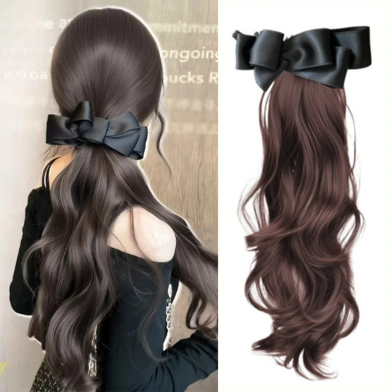 Elegant Synthetic Silk Bowknot Banana Claw Clip Ponytail Wig With Grab Clip Long Wavy Layered Ponytail for Women Daily Use
Elegant Synthetic Silk Bowknot Banana Claw Clip Ponytail Wig With Grab Clip Long Wavy Layered Ponytail for Women Daily Use