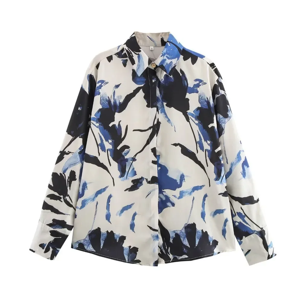 ZBZA Women's Vintage Floral Print Shirt Loose Satin Lapel Long-sleeved Single-breasted Commuter Casual Blouse Spring Summer Top
ZBZA Women's Vintage Floral Print Shirt Loose Satin Lapel Long-sleeved Single-breasted Commuter Casual Blouse Spring Summer Top