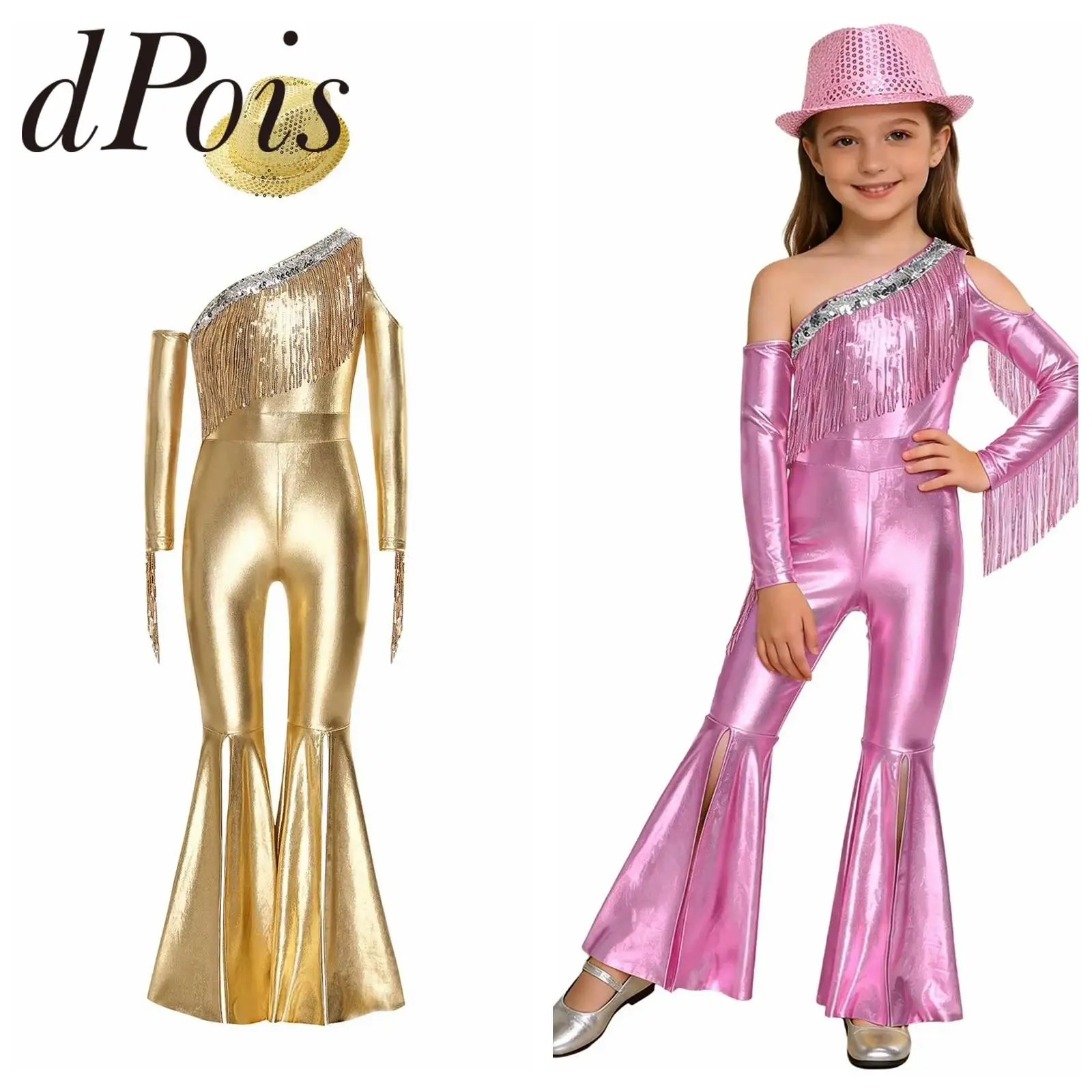 Детский костюм для выступлений в стиле хиппи-диско 70-х годов, с бахромой, для девочек, с пайетками, металлический комбинезон для вечеринок, латинский костюм-ромпер
Детский костюм для выступлений в стиле хиппи-диско 70-х годов, с бахромой, для девочек, с пайетками, металлический комбинезон для вечеринок, латинский костюм-ромпер