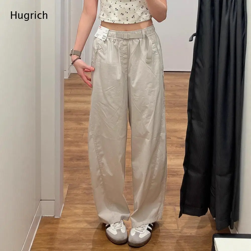 Casual Cargo Pants with Elastic Waist and Adjustable Fabric Belt Side Slit Pockets Loose Wide Leg Relaxed for Street Daily Wear
Casual Cargo Pants with Elastic Waist and Adjustable Fabric Belt Side Slit Pockets Loose Wide Leg Relaxed for Street Daily Wear