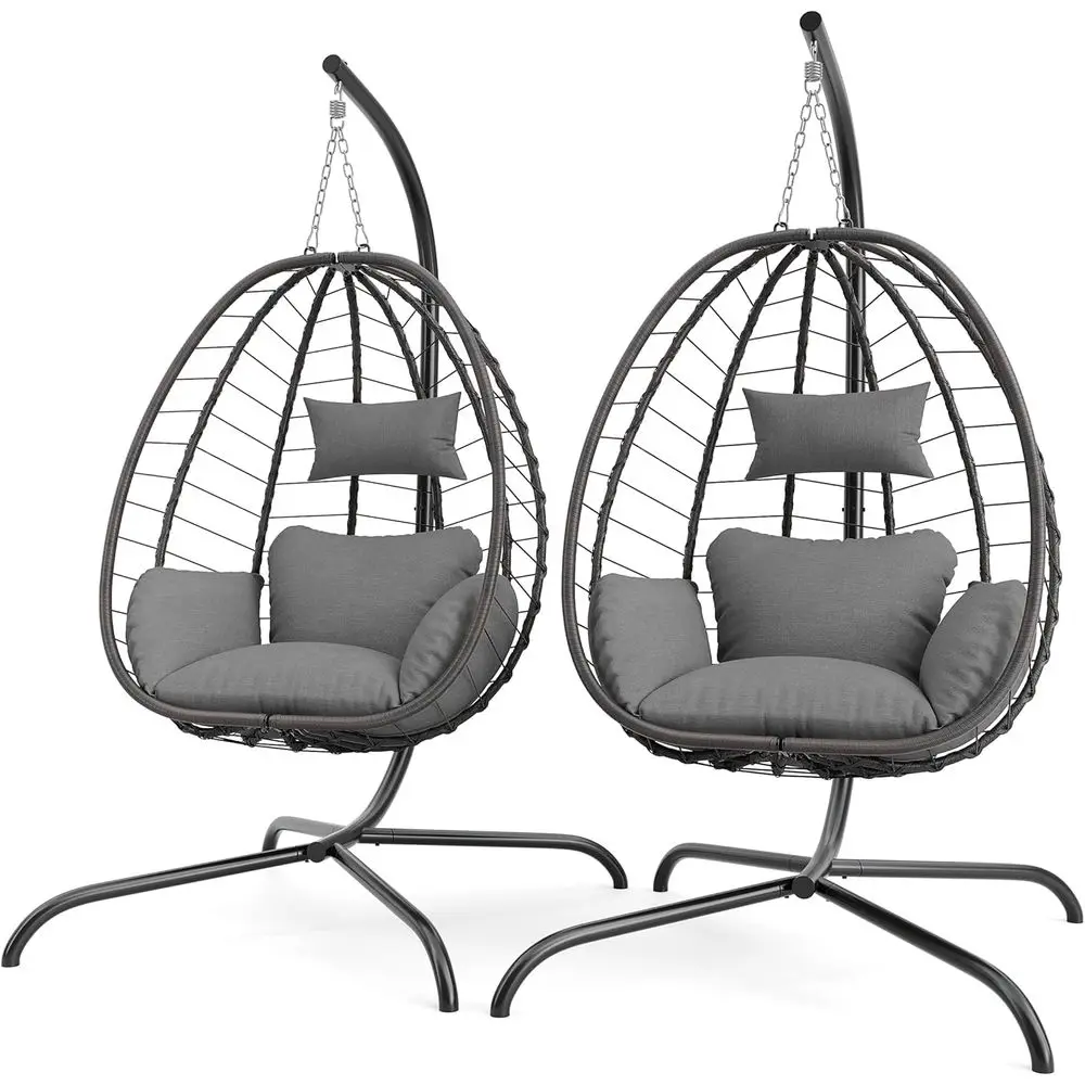 Outdoor Hanging Egg Chair with Stand, Patio Wicker Swing, UV-Resistant Cushion, Weather-Resistant, 485lbs Capacity, Ideal for Be
Outdoor Hanging Egg Chair with Stand, Patio Wicker Swing, UV-Resistant Cushion, Weather-Resistant, 485lbs Capacity, Ideal for Be
