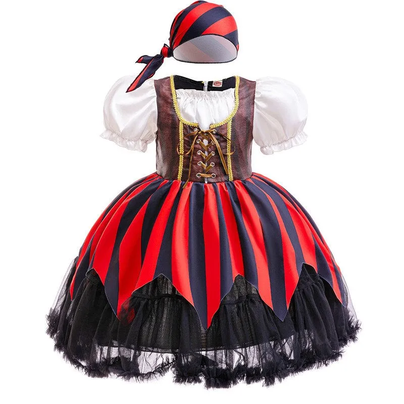 Children's New Caribbean Pirate Costume Halloween Performance Pirate Ship Captain Girl's Puffy Dress Stage Performance Outfit
Children's New Caribbean Pirate Costume Halloween Performance Pirate Ship Captain Girl's Puffy Dress Stage Performance Outfit