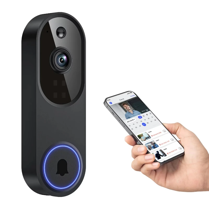 Video doorbell, wireless WiFi battery/USB power supply, application control, remote monitoring, intercom system
Video doorbell, wireless WiFi battery/USB power supply, application control, remote monitoring, intercom system