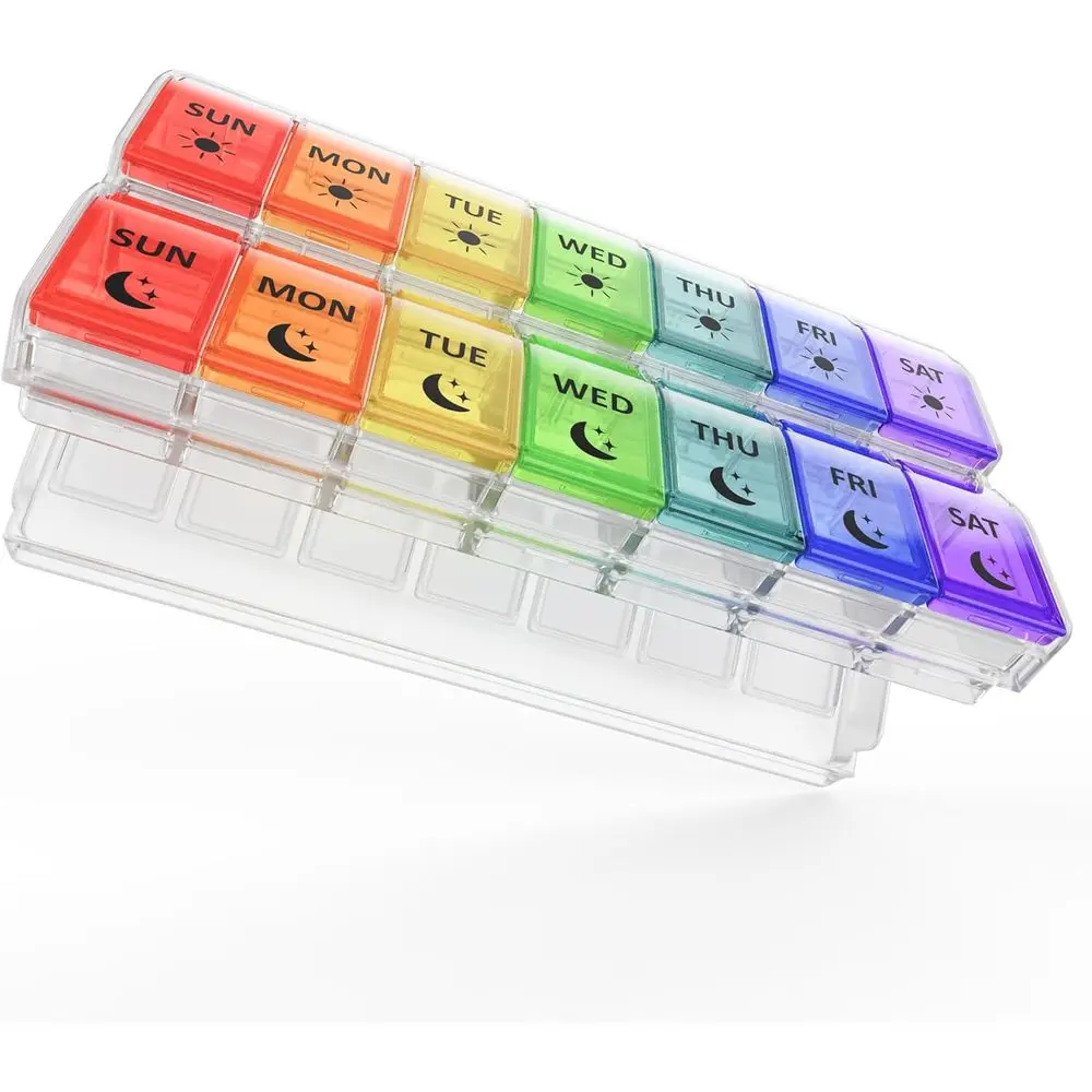 Daily Dose Pill Organizer, 7-Day AM/PM Pill Case, Compact Travel Medicine Box (Colorful)
Daily Dose Pill Organizer, 7-Day AM/PM Pill Case, Compact Travel Medicine Box (Colorful)