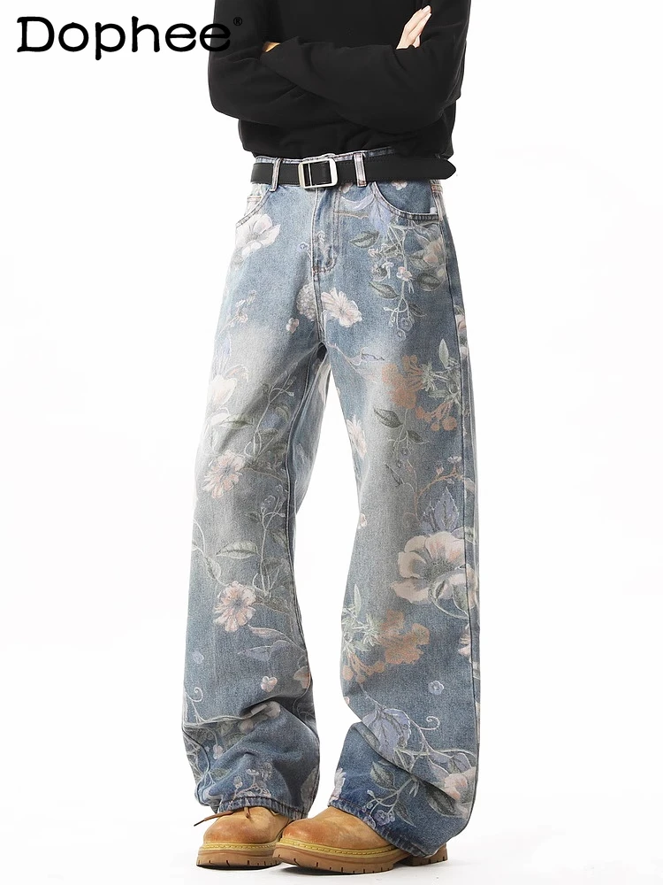Trendy Retro Floral High Street Chic Jeans Men's 2025 Spring New Niche Design Denim Trousers Loose Straight Denim Wide-leg Pants
Trendy Retro Floral High Street Chic Jeans Men's 2025 Spring New Niche Design Denim Trousers Loose Straight Denim Wide-leg Pants