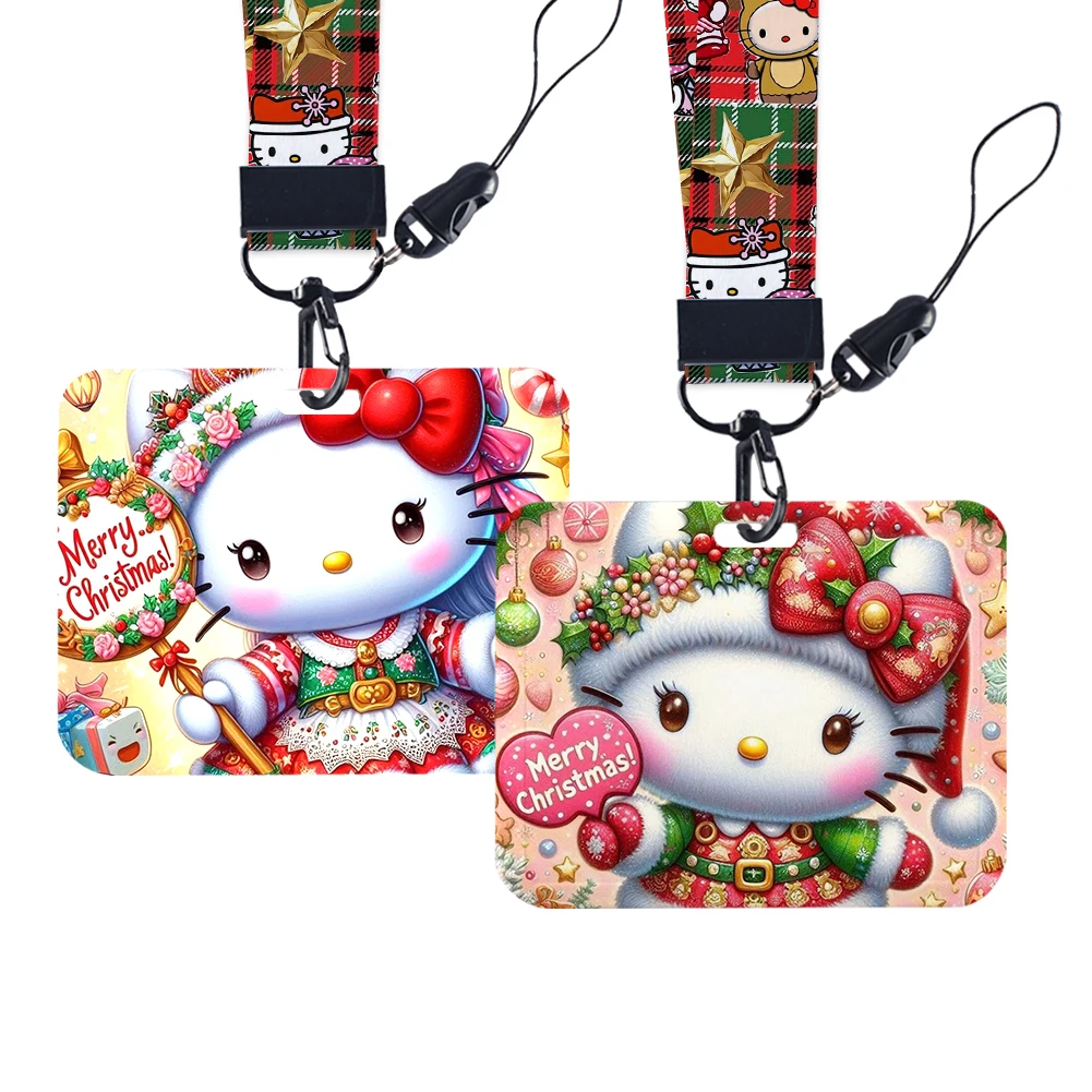 Рождественский держатель для значка Hello Kitty Sanrio, милый мультяшный горизонтальный держатель для удостоверения личности, держатель для автобусных карт, ремешок для аксессуаров, рождественские подарки
Рождественский держатель для значка Hello Kitty Sanrio, милый мультяшный горизонтальный держатель для удостоверения личности, держатель для автобусных карт, ремешок для аксессуаров, рождественские подарки