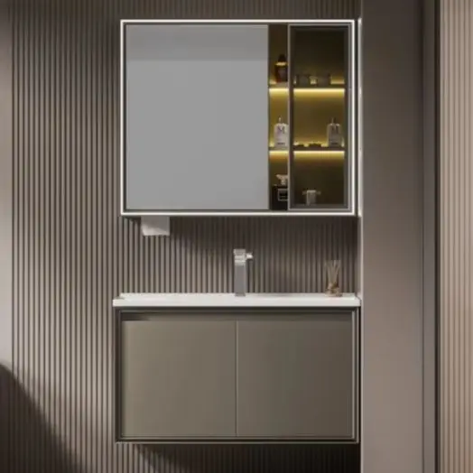 Customizable Modern Bathroom Vanity Cabinet, Eco-friendly Stainless Steel Cabinet with Ceramic Sink and Smart Mirror for Home
Customizable Modern Bathroom Vanity Cabinet, Eco-friendly Stainless Steel Cabinet with Ceramic Sink and Smart Mirror for Home