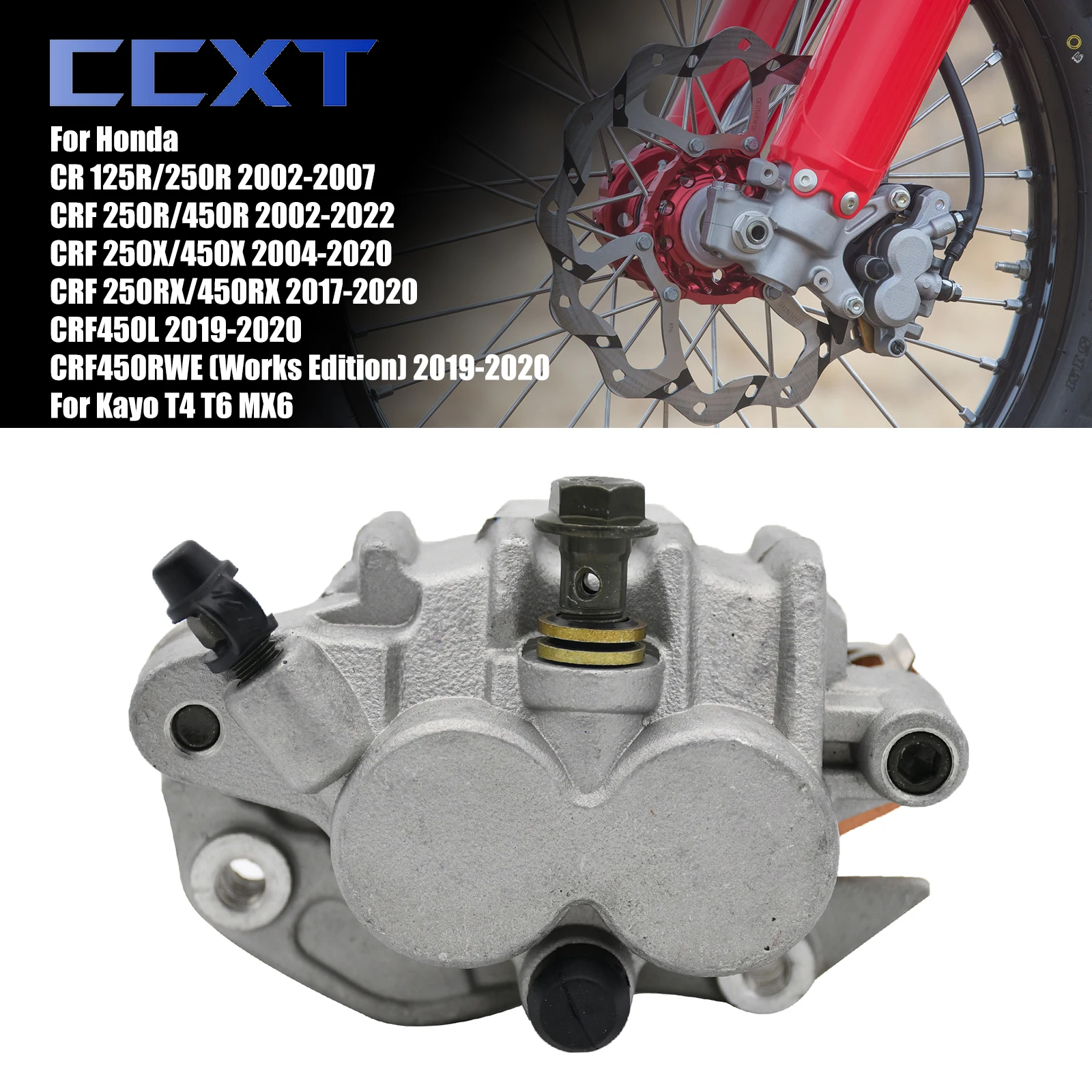 Motorcycle Front Brake Caliper For Honda CR125R CR250R 2002-2007 CRF250X CRF450X 2004-2020 250RX 450RX CRF250R CRF450R 2002-2022
Motorcycle Front Brake Caliper For Honda CR125R CR250R 2002-2007 CRF250X CRF450X 2004-2020 250RX 450RX CRF250R CRF450R 2002-2022
