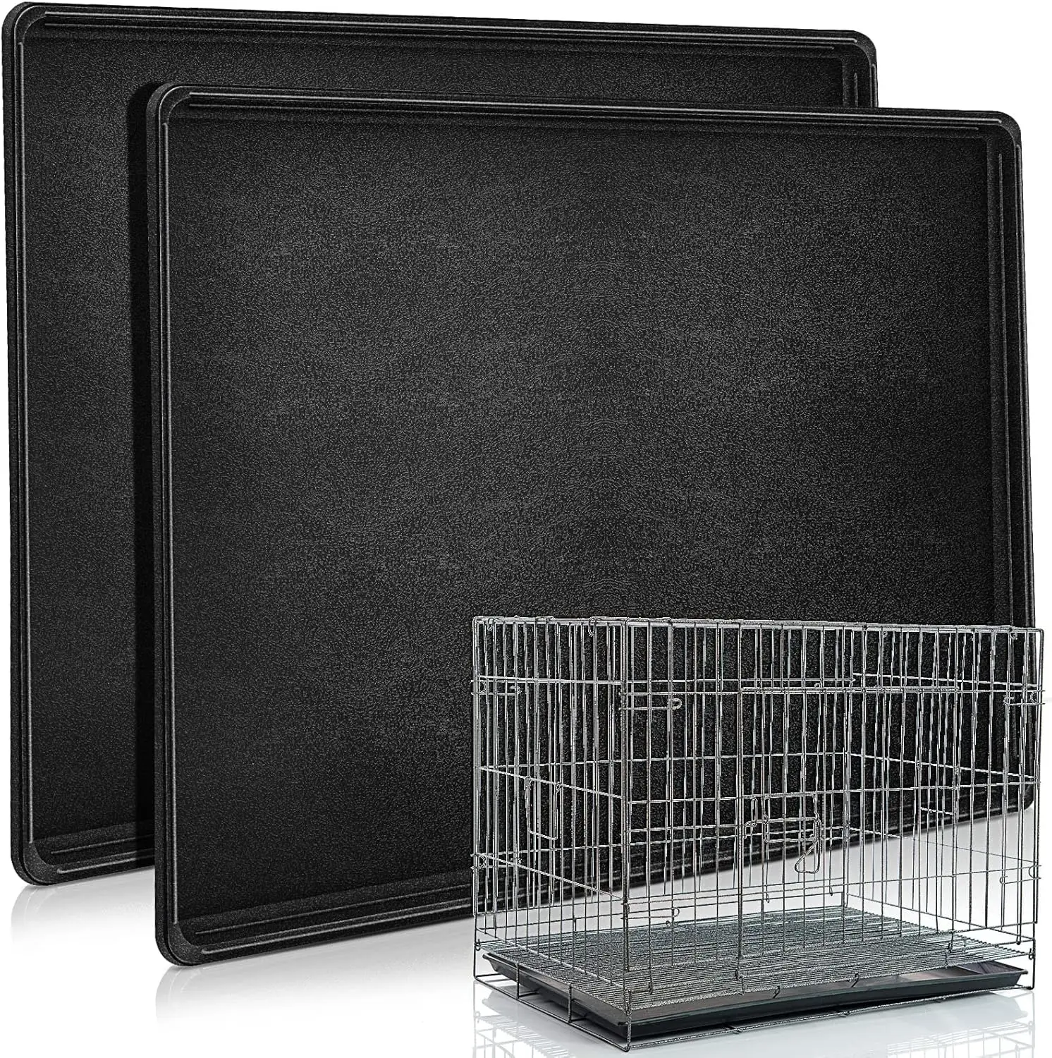 2-Pack Dog Crate Replacement Tray, Plastic Bottom Pan for Kennel, Black 42 Inch
2-Pack Dog Crate Replacement Tray, Plastic Bottom Pan for Kennel, Black 42 Inch