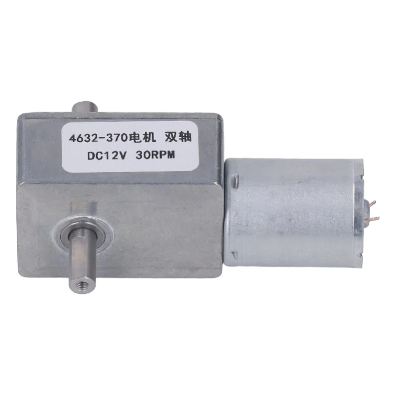 DC 12V Speed Reduction Motor All Metal Double Shaft Worm Gear Motor 4632-370 30RPM
DC 12V Speed Reduction Motor All Metal Double Shaft Worm Gear Motor 4632-370 30RPM