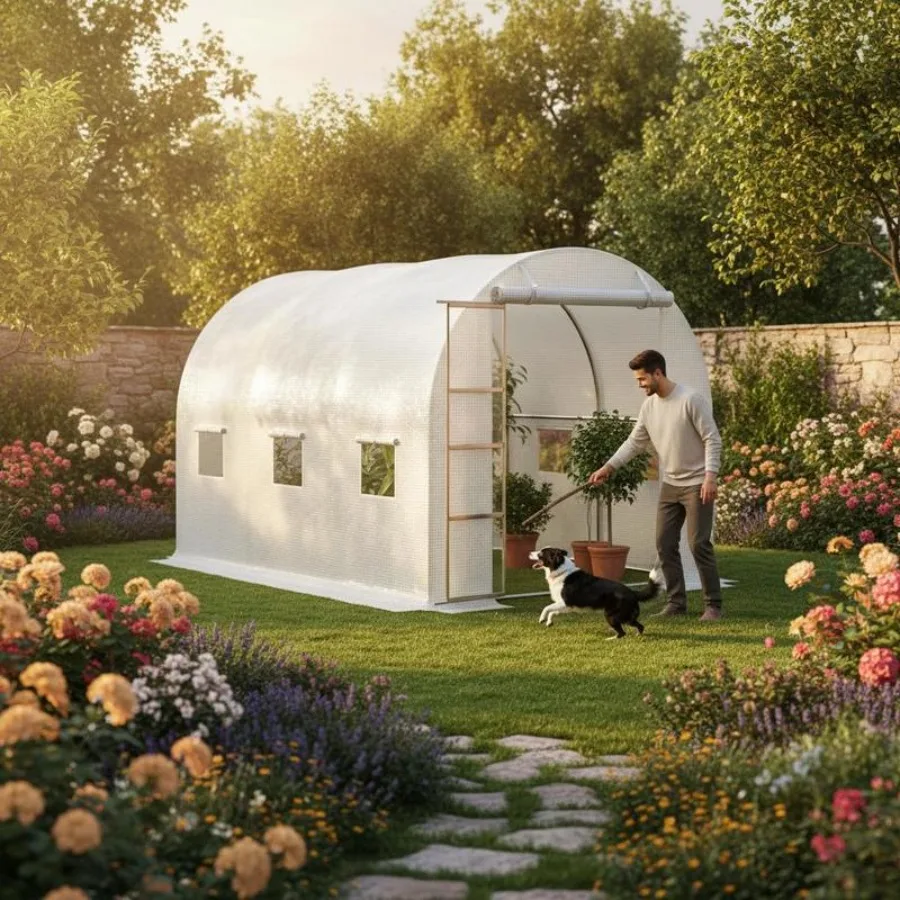 3 x 2 x 2m Greenhouse Replacement Cover ONLY Winter Garden Plant PE Cover for Tunnel Walk-in Greenhouse with Roll-up Windows
3 x 2 x 2m Greenhouse Replacement Cover ONLY Winter Garden Plant PE Cover for Tunnel Walk-in Greenhouse with Roll-up Windows