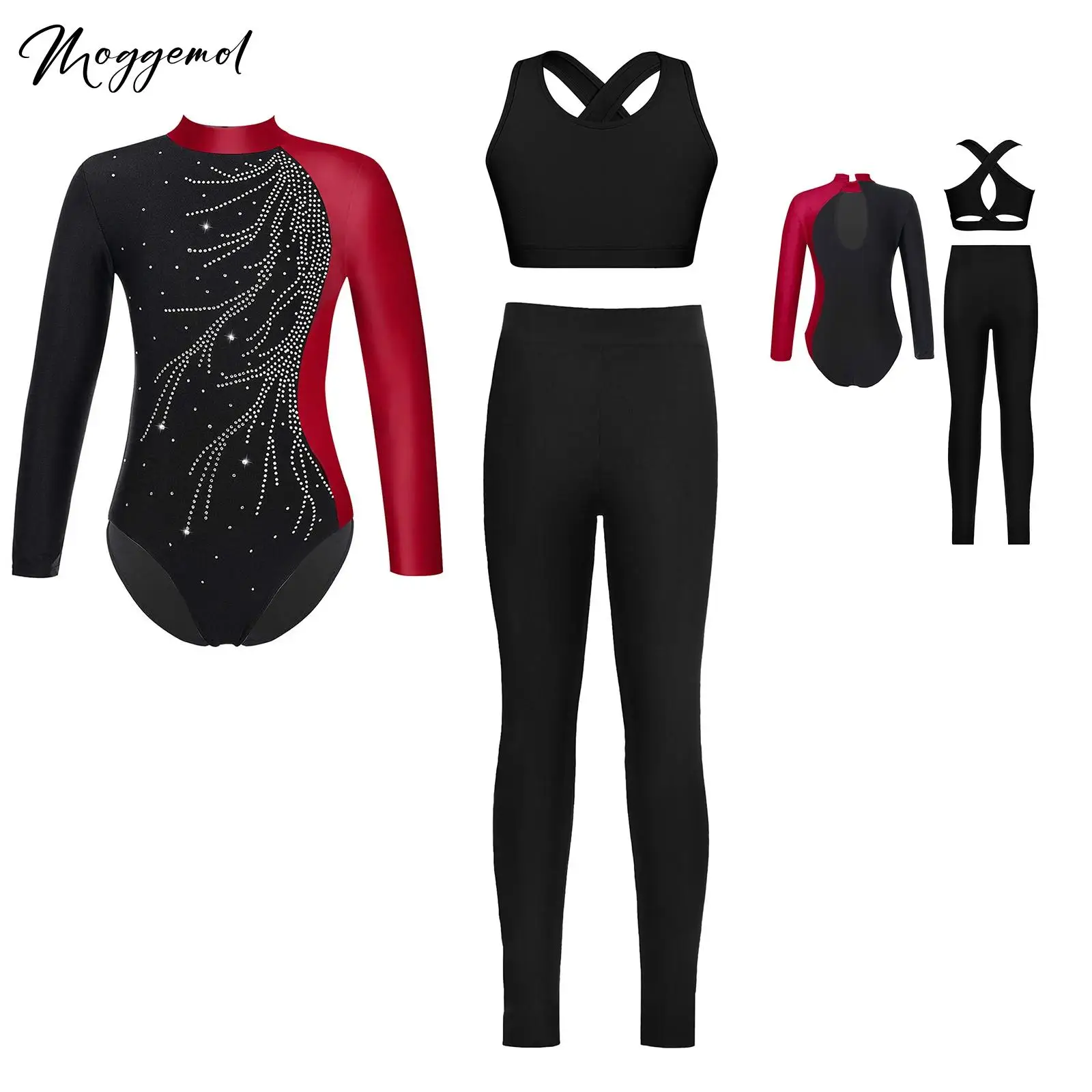 3 шт., гимнастический костюм для фигурного катания для девочек, балетный танцевальный костюм с воротником-стойкой и длинными рукавами, блестящий купальник со стразами, жилеткой и леггинсами
3 шт., гимнастический костюм для фигурного катания для девочек, балетный танцевальный костюм с воротником-стойкой и длинными рукавами, блестящий купальник со стразами, жилеткой и леггинсами