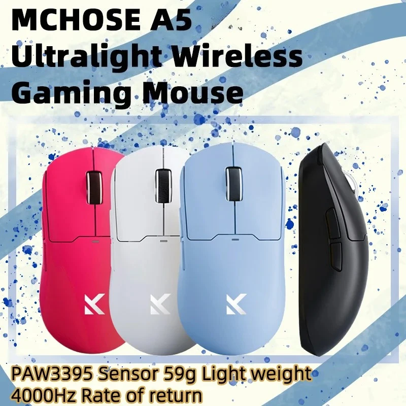 MCHOSE A5 Pro MAX Bluetooth Беспроводная мышь Перезаряжаемая трехрежимная PAW3395 Легкая эргономичная периферия для игровых ноутбуков для киберспорта
MCHOSE A5 Pro MAX Bluetooth Беспроводная мышь Перезаряжаемая трехрежимная PAW3395 Легкая эргономичная периферия для игровых ноутбуков для киберспорта