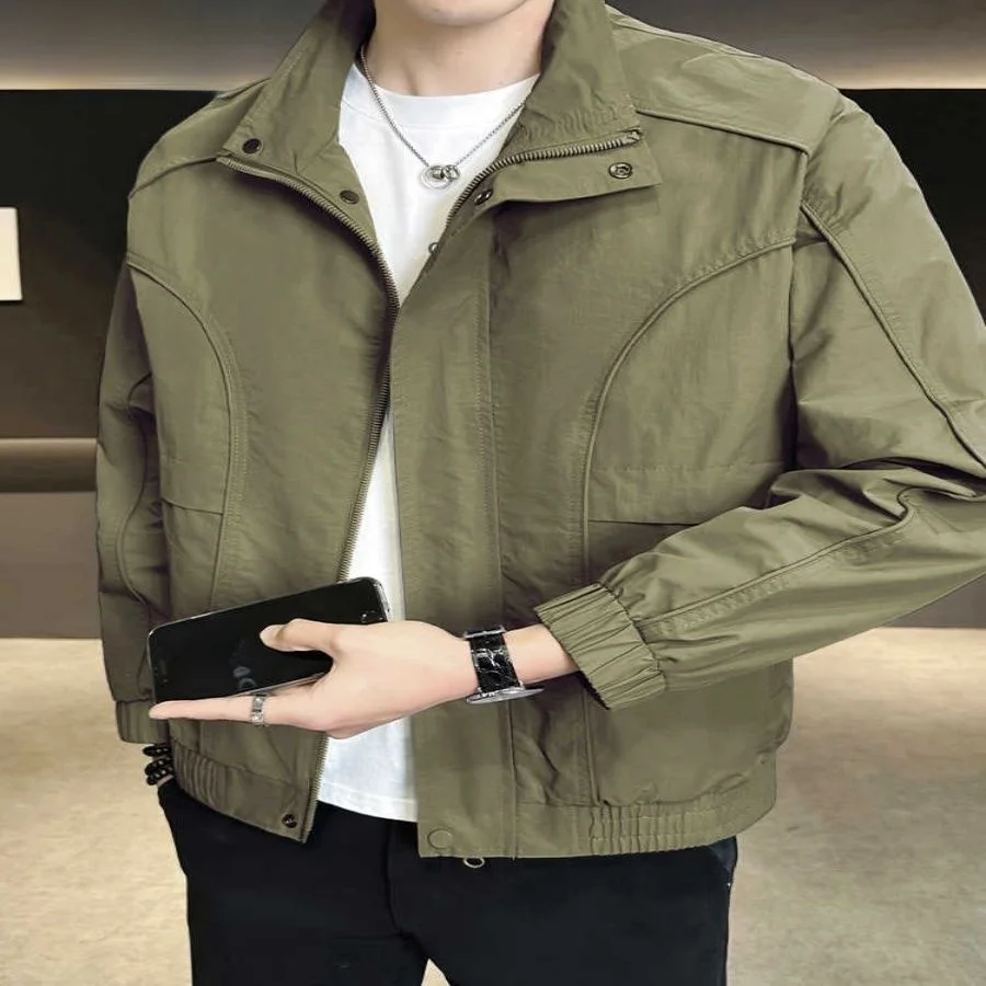 Мужская повседневная куртка Slim Fit с воротником-стойкой, тонкая, осенняя, из полиэфирного волокна, на молнии, молодежный тренд
Мужская повседневная куртка Slim Fit с воротником-стойкой, тонкая, осенняя, из полиэфирного волокна, на молнии, молодежный тренд