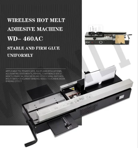 Manual desktop wireless binding machine for document covers; desktop hot melt glue machine; A4 binding machine
Manual desktop wireless binding machine for document covers; desktop hot melt glue machine; A4 binding machine