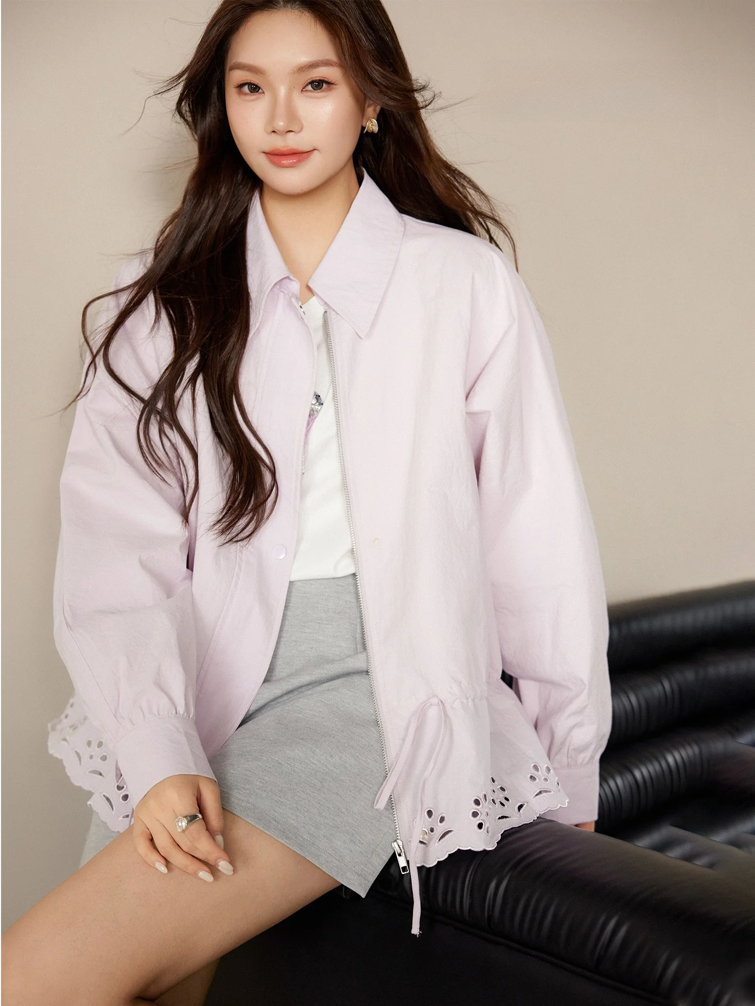 Plusmall Spring Waed Cotton Gentle Hollow Embroidered Lace ort Casual Outerwear Women's plus Size Regular Fit Jaet
Plusmall Spring Waed Cotton Gentle Hollow Embroidered Lace ort Casual Outerwear Women's plus Size Regular Fit Jaet