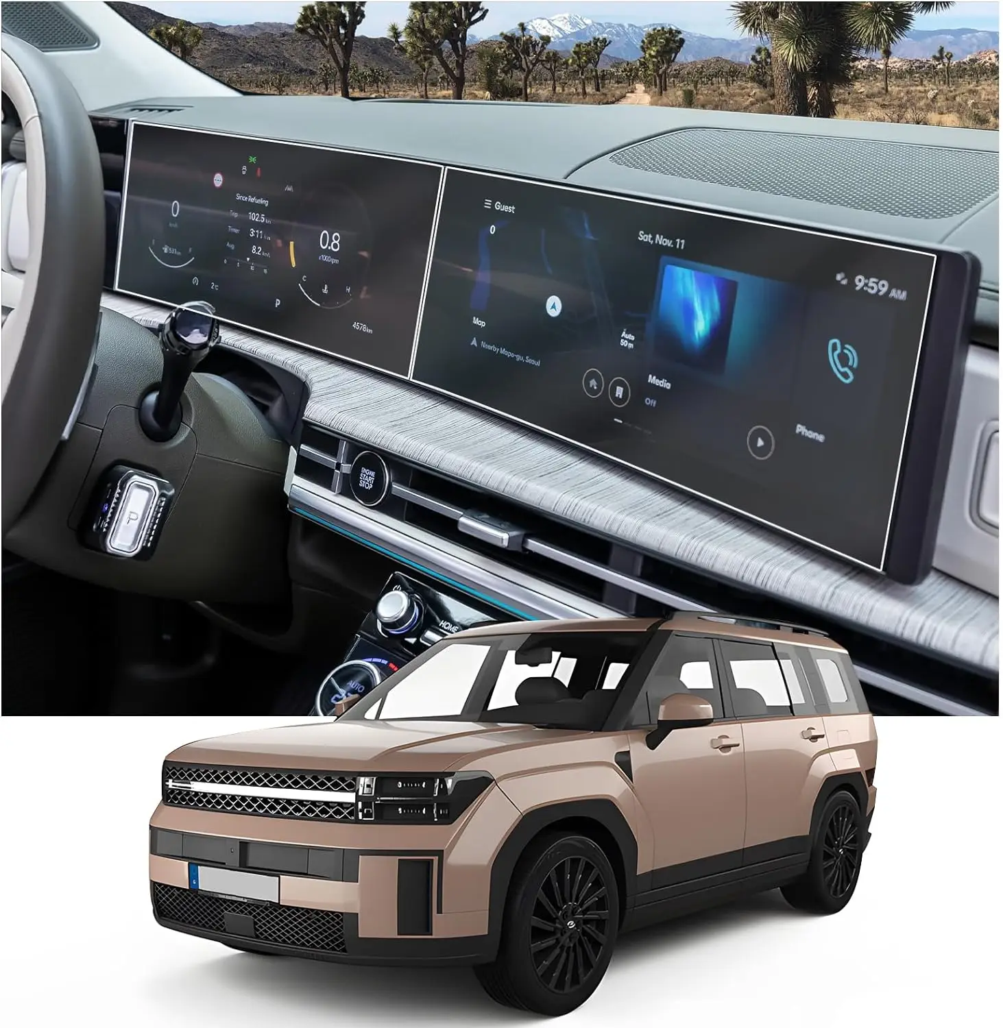 For 2024 Hyundai Santa Fe (Hybrid) SE/SEL/Limited/XRT/ 12.3-Inch Screen Protector Center Touch tempered glass protective film
For 2024 Hyundai Santa Fe (Hybrid) SE/SEL/Limited/XRT/ 12.3-Inch Screen Protector Center Touch tempered glass protective film