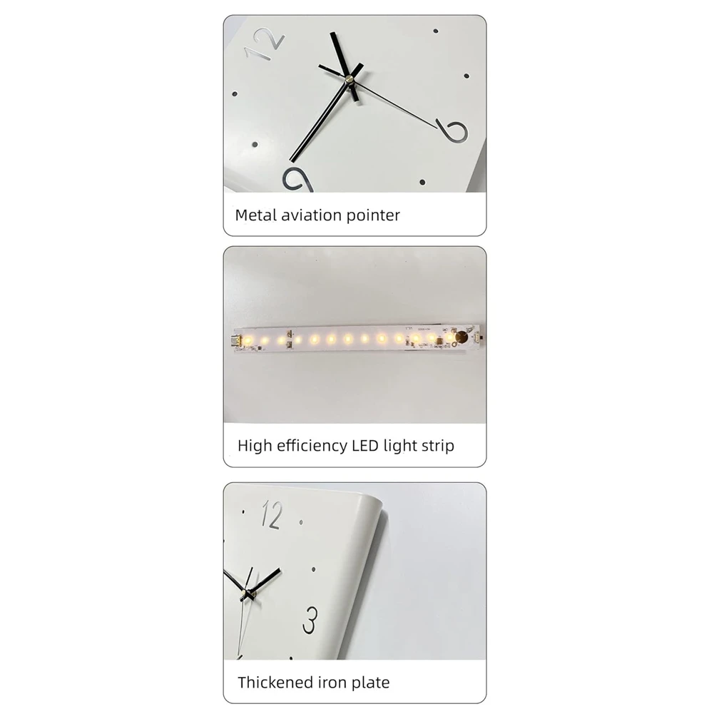 Square Wall Clock Folded Corner Wall Hanging Clock Chic Arc Silent Clock with Light for Living Room Home Decoration-AJAS
Square Wall Clock Folded Corner Wall Hanging Clock Chic Arc Silent Clock with Light for Living Room Home Decoration-AJAS