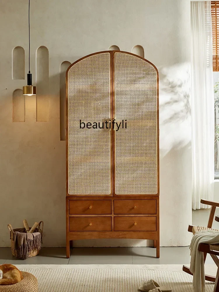 Y Vintage Solid Wood Rattan Storage Cabinet B & B Hotel High Cabinet Bookcase Display Decorative Storage Cabinet 
Y Vintage Solid Wood Rattan Storage Cabinet B & B Hotel High Cabinet Bookcase Display Decorative Storage Cabinet