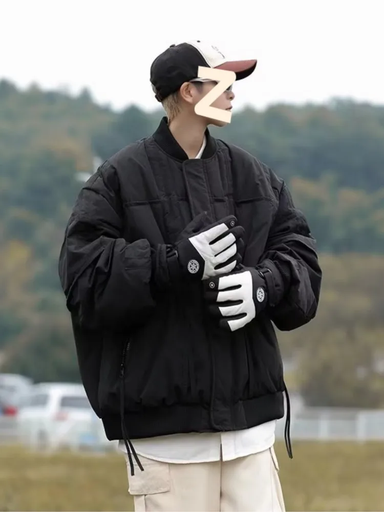 Solid Color Patched Men's Puffer Jacket, Winter Thick Womans Baseball Coat, Oversize Streetwear Mans Clothing
Solid Color Patched Men's Puffer Jacket, Winter Thick Womans Baseball Coat, Oversize Streetwear Mans Clothing