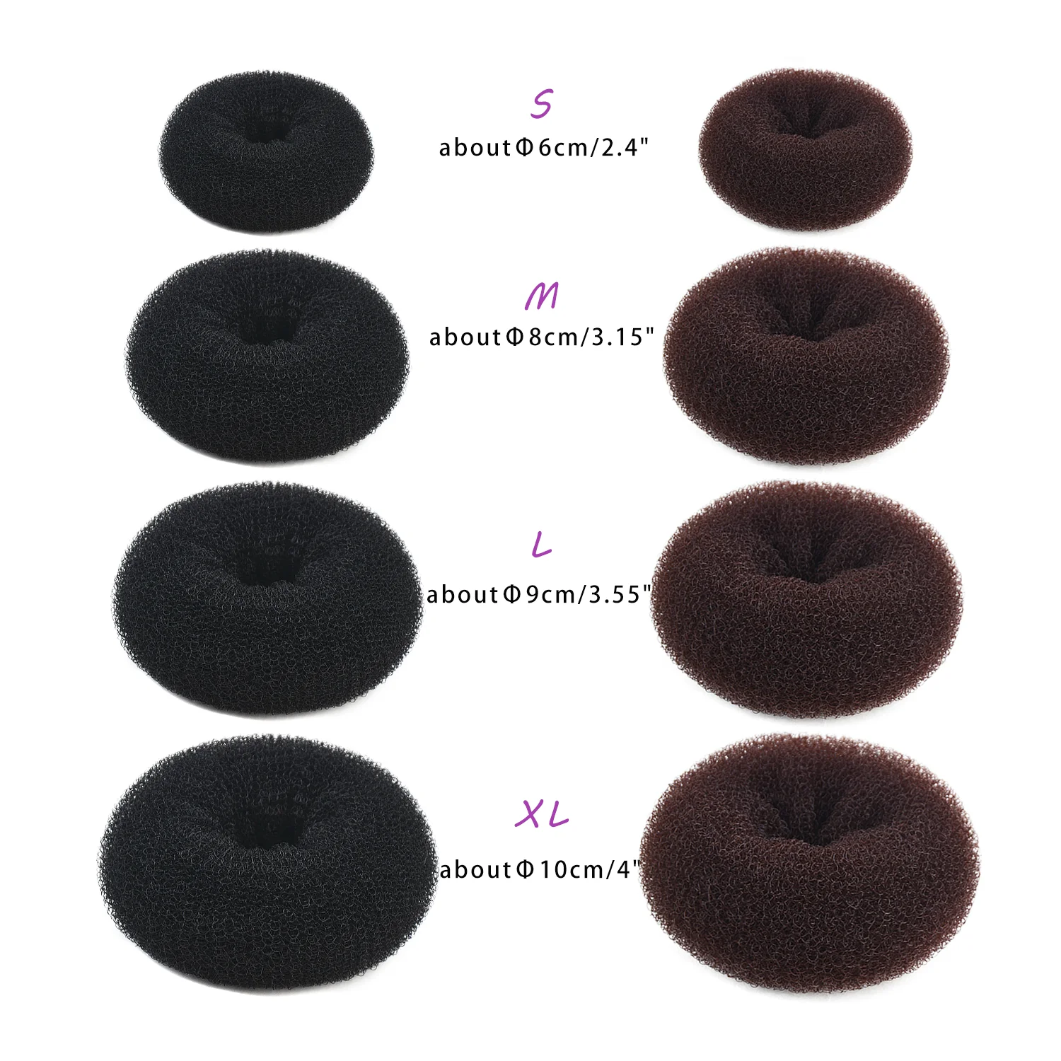 4 Sizes 2 Colors Hair Donut Bun Maker - Quick and Simple Hairstyle Accessory for Ladies Daily Use
4 Sizes 2 Colors Hair Donut Bun Maker - Quick and Simple Hairstyle Accessory for Ladies Daily Use