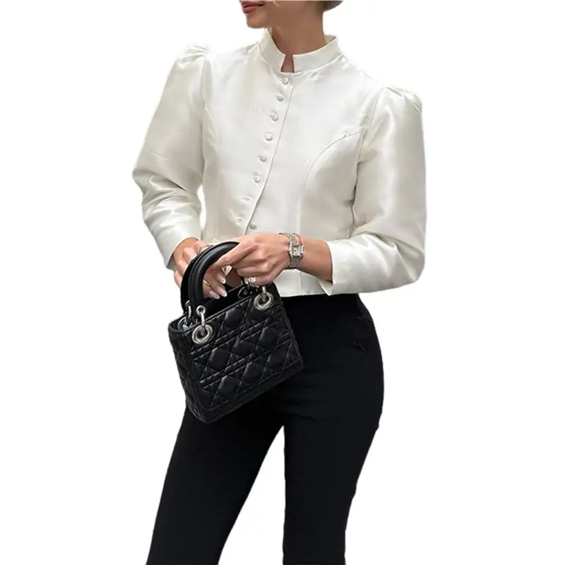 CYL-Women's Elegant Solid Single Breasted High Street Jacket For Party And Chic Outwear
CYL-Women's Elegant Solid Single Breasted High Street Jacket For Party And Chic Outwear