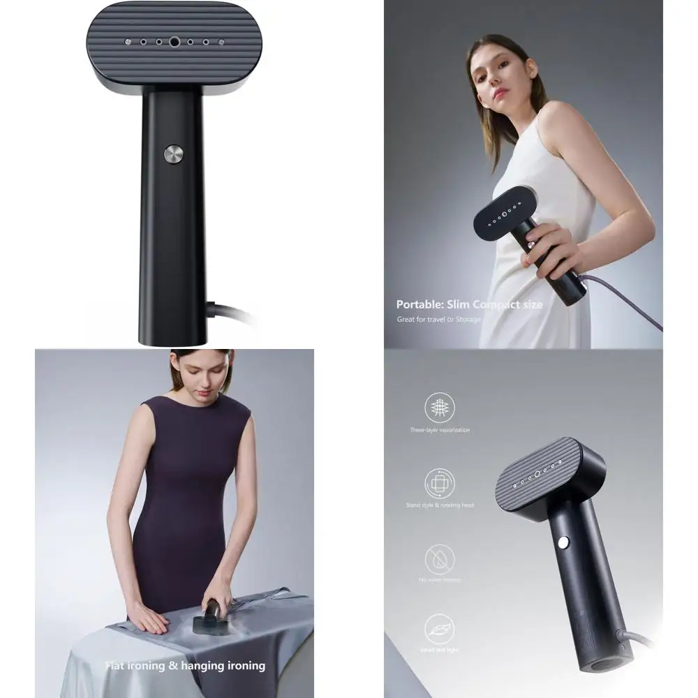 Портативный утюг-отпариватель 2-в-1 для одежды, легкий (0,7 фунта), 10 минут непрерывного отпаривания, компактный дорожный утюг 900 Вт (черный)
Портативный утюг-отпариватель 2-в-1 для одежды, легкий (0,7 фунта), 10 минут непрерывного отпаривания, компактный дорожный утюг 900 Вт (черный)