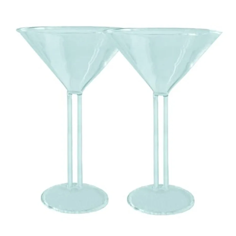 Deco Double Stem Martini and Champagne Glasses, Lead-Free Hand Blown, 6 oz, Set of 2
Deco Double Stem Martini and Champagne Glasses, Lead-Free Hand Blown, 6 oz, Set of 2