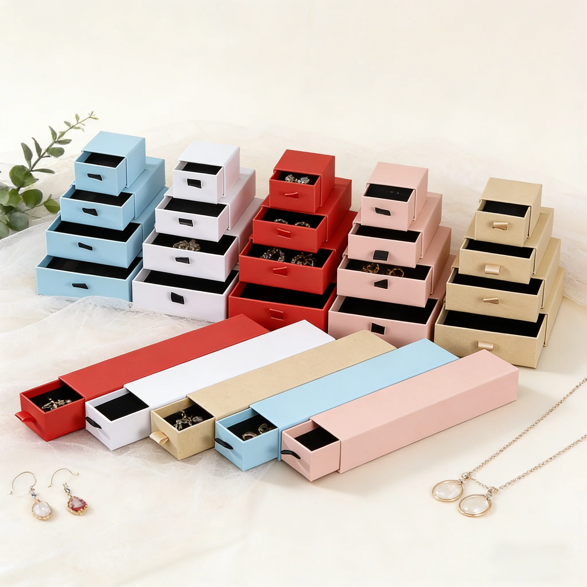 24pcs Bulk Handmade Cardboard Jewelry Ribbon Sliding Drawer Gift Cosmetics Packaging Paper Box Rings Earrings Storage Case Boxes
24pcs Bulk Handmade Cardboard Jewelry Ribbon Sliding Drawer Gift Cosmetics Packaging Paper Box Rings Earrings Storage Case Boxes