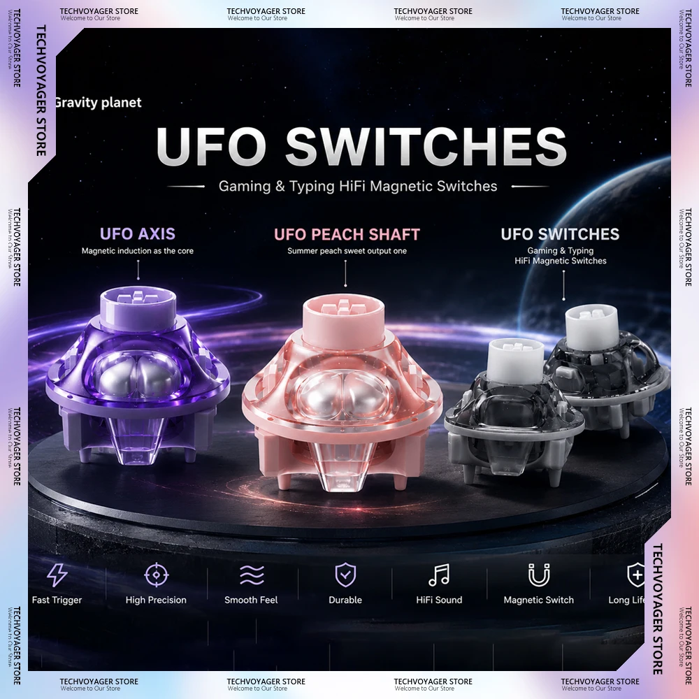 GravaStar UFO Magnetic Switch 3pin Linear with 360° Dual Rail Design & Factory Lubrication Custom Mechanical Keyboard Switch
GravaStar UFO Magnetic Switch 3pin Linear with 360° Dual Rail Design & Factory Lubrication Custom Mechanical Keyboard Switch