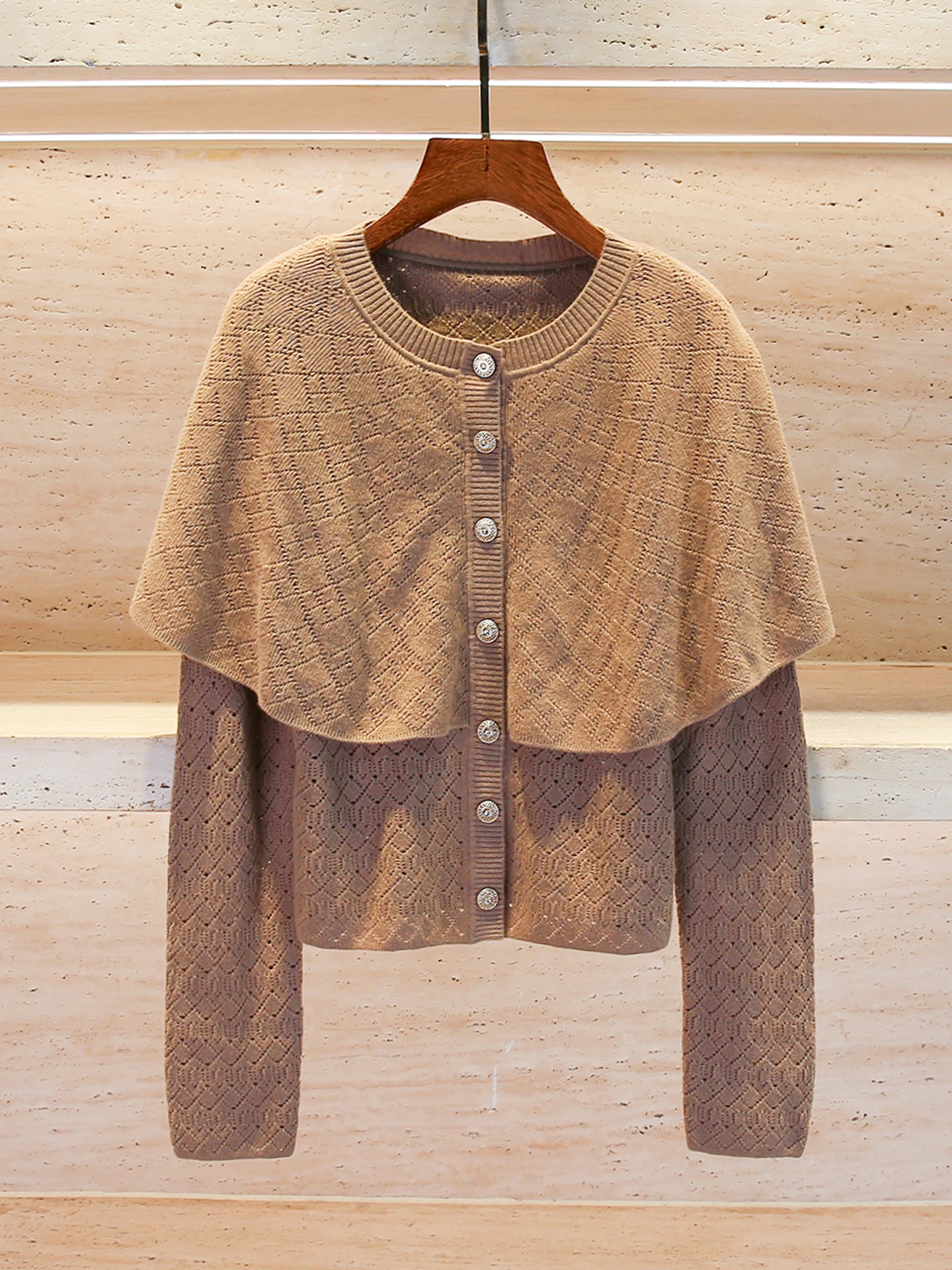 Ele Knitted Open Cardigan Top for Women Autumn 2025 Soft Sle Diamond Hollow out Design Commute Simple Regular Fit Long ...
Ele Knitted Open Cardigan Top for Women Autumn 2025 Soft Sle Diamond Hollow out Design Commute Simple Regular Fit Long ...