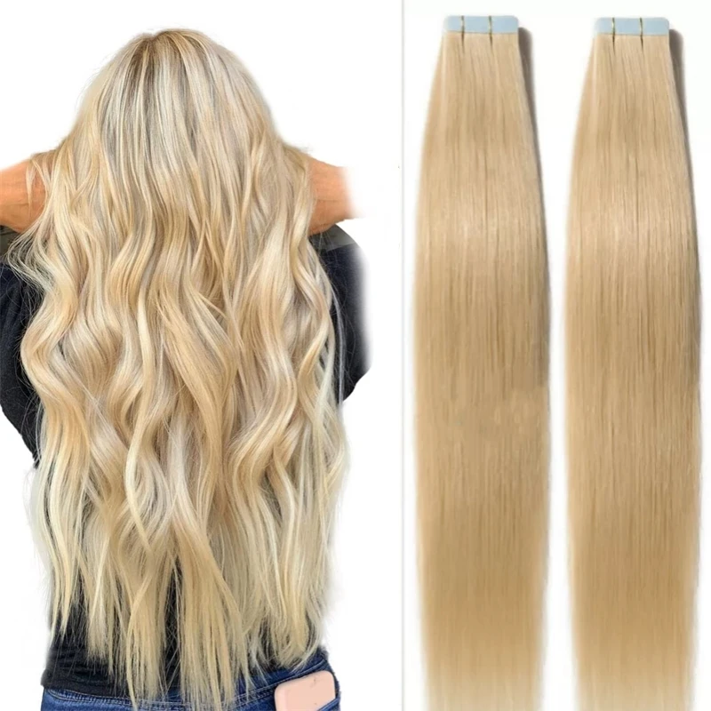 Alimice #613 Blonde Seamless Tape In Human Hair Extensions Skin Weft Straight Russian Hair Extension PU Tape in Hair Extension
Alimice #613 Blonde Seamless Tape In Human Hair Extensions Skin Weft Straight Russian Hair Extension PU Tape in Hair Extension