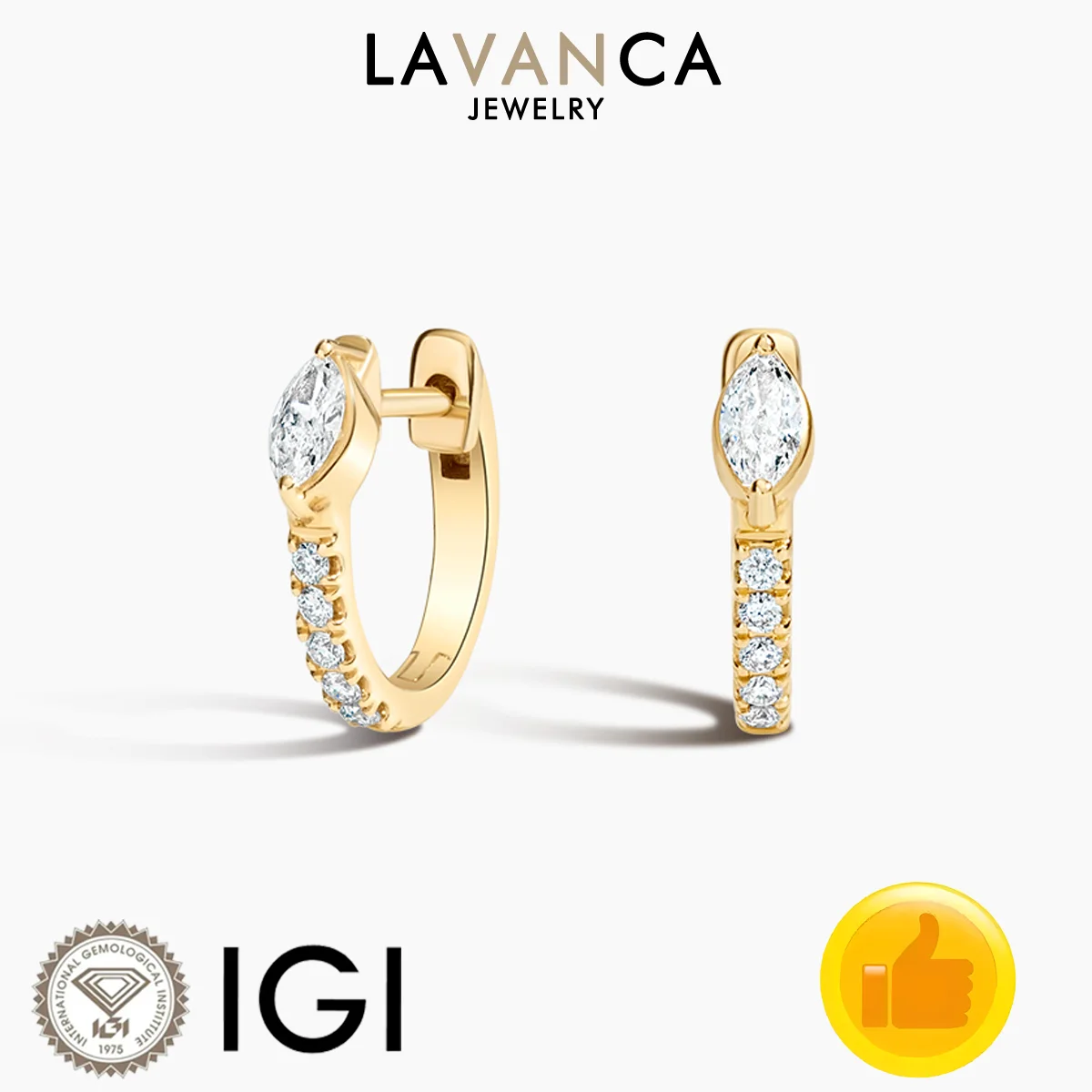 Marquise and Round Cut Lab Created Diamond Earrings 9K/14K/18K Solid Gold Lab Grown Diamond Hoop Earrings Fine Jewelry For Women
Marquise and Round Cut Lab Created Diamond Earrings 9K/14K/18K Solid Gold Lab Grown Diamond Hoop Earrings Fine Jewelry For Women