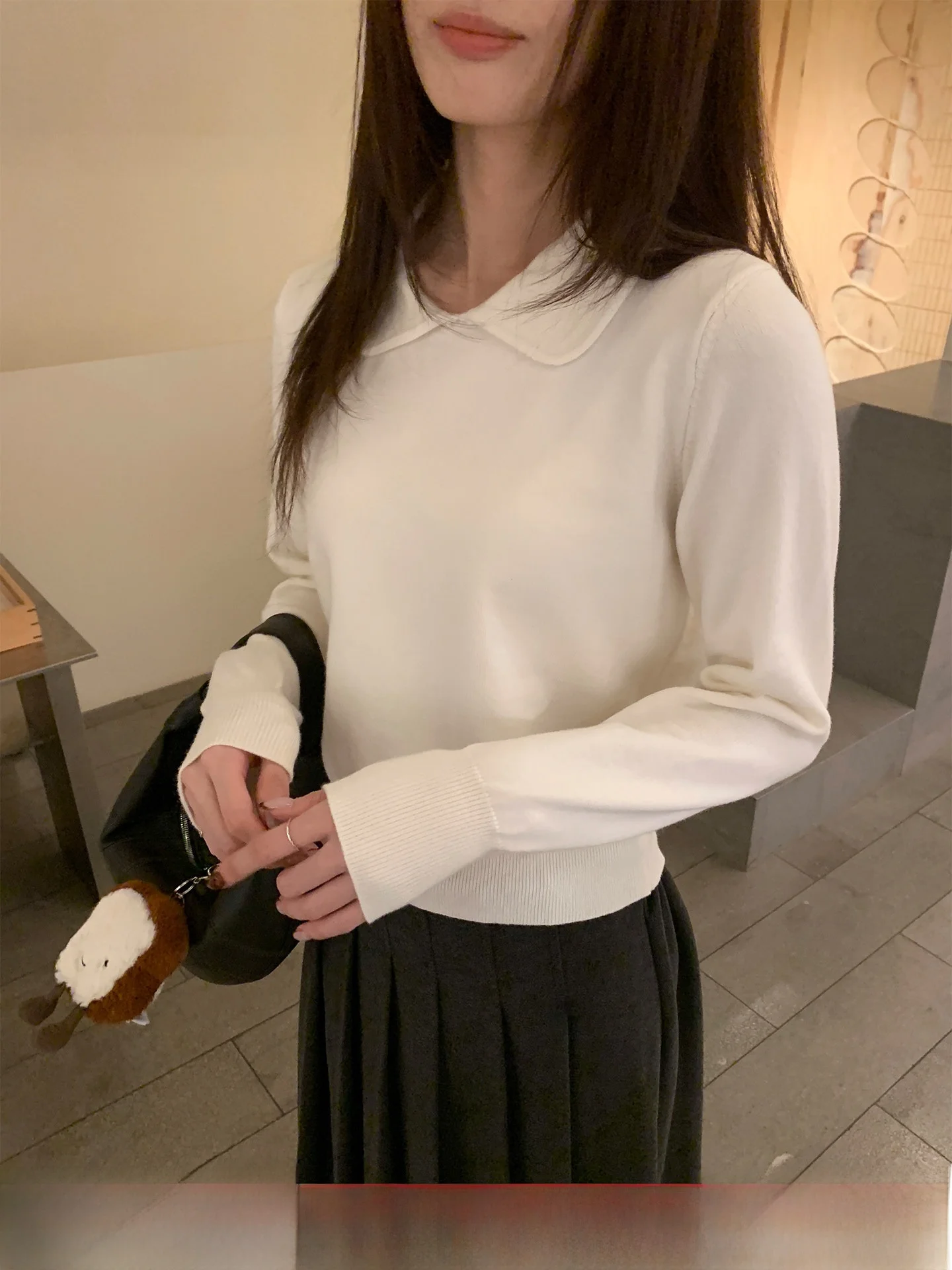 Slimming ort Sve Long Knitted Sweater Women's Cotton Casual Sle Waist-Cinched Doll Collar Top for Autumn Winter
Slimming ort Sve Long Knitted Sweater Women's Cotton Casual Sle Waist-Cinched Doll Collar Top for Autumn Winter