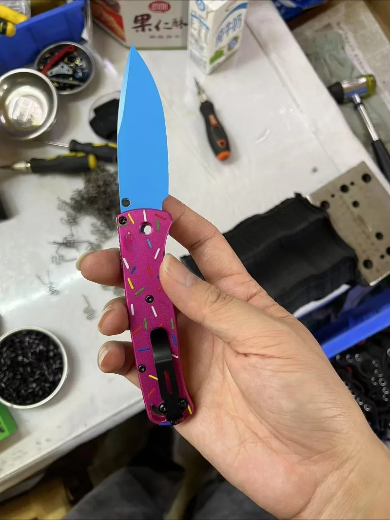 High quality pink and purple style 535 donut bearing aluminum alloy handle outdoor camping field pocket EDC fruit knife
High quality pink and purple style 535 donut bearing aluminum alloy handle outdoor camping field pocket EDC fruit knife