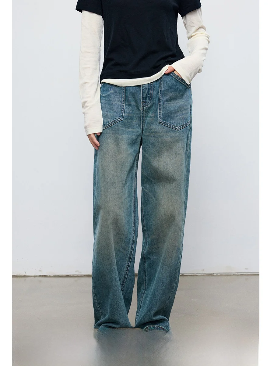 Джинсовые брюки с высокой талией в стиле ретро, женские осенне-зимние свободные тонкие широкие брюки, драпированные прямые длинные брюки
Джинсовые брюки с высокой талией в стиле ретро, женские осенне-зимние свободные тонкие широкие брюки, драпированные прямые длинные брюки