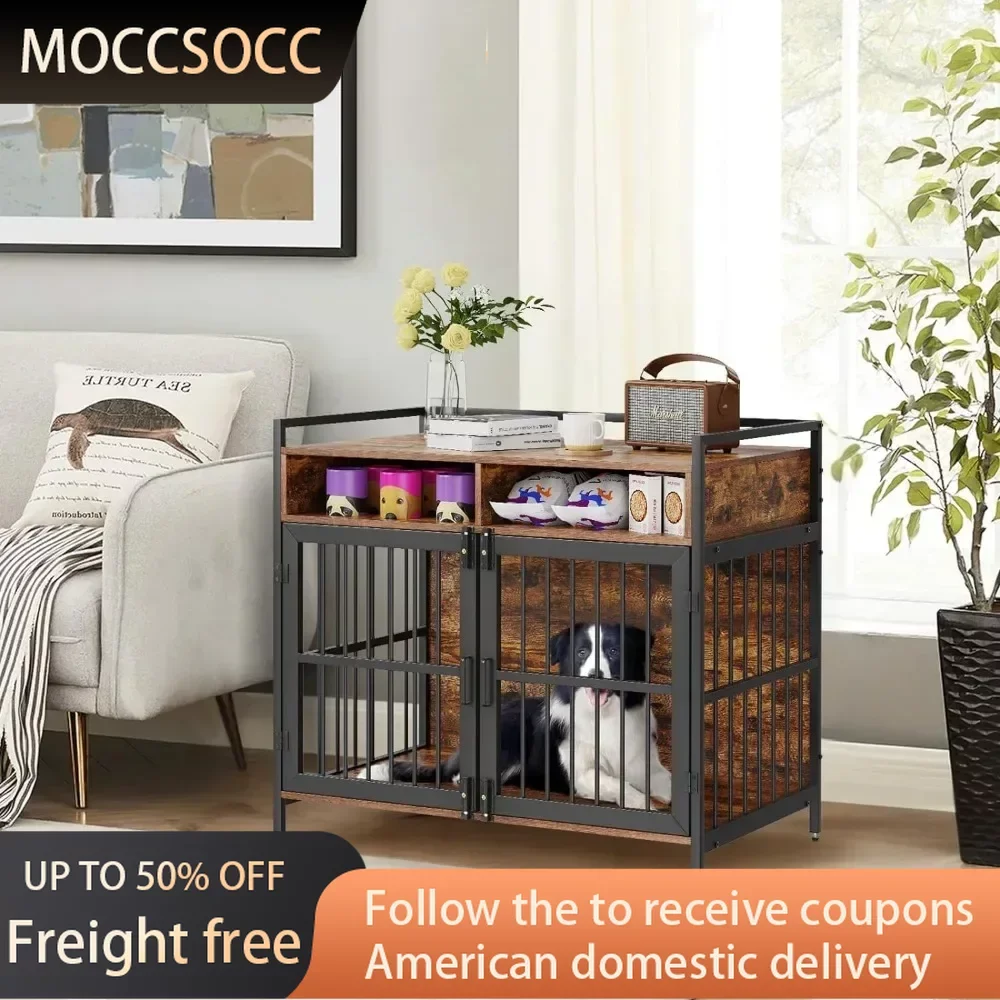 41 Inch Dog Crate Furniture Large Breed With Double Doors Little Houses for Dogs Hold Up to 70 Lbs Houses & Habitats Dog's House
41 Inch Dog Crate Furniture Large Breed With Double Doors Little Houses for Dogs Hold Up to 70 Lbs Houses & Habitats Dog's House