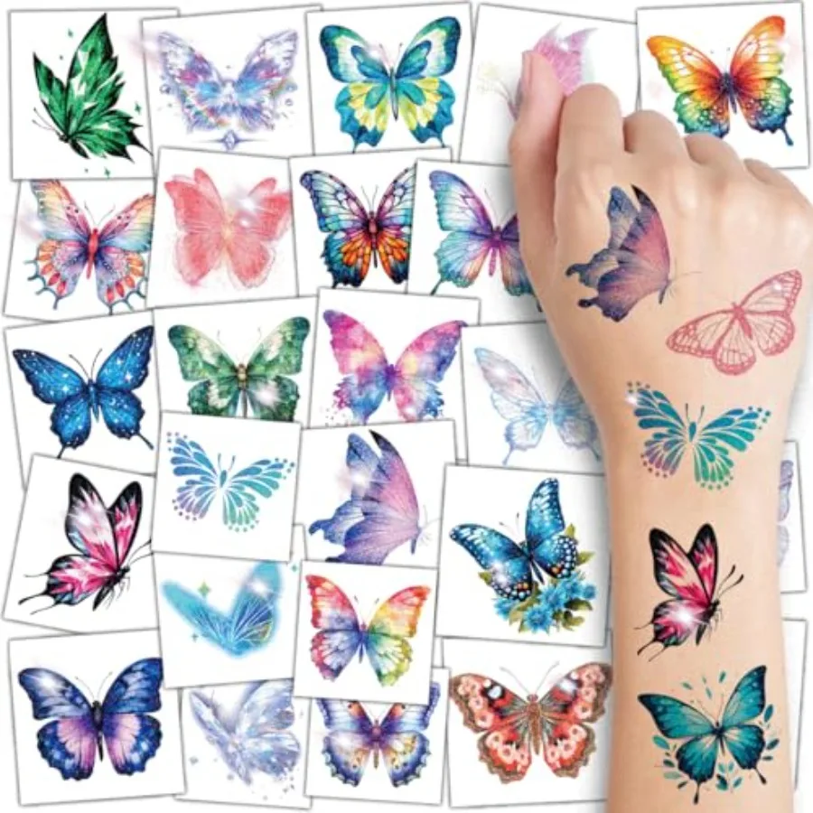 Glitter Butterfly Temporary Tattoos for - 74 Individually Sheets Watercolor Butterfly Tattoos for Birthday Decorations
Glitter Butterfly Temporary Tattoos for - 74 Individually Sheets Watercolor Butterfly Tattoos for Birthday Decorations