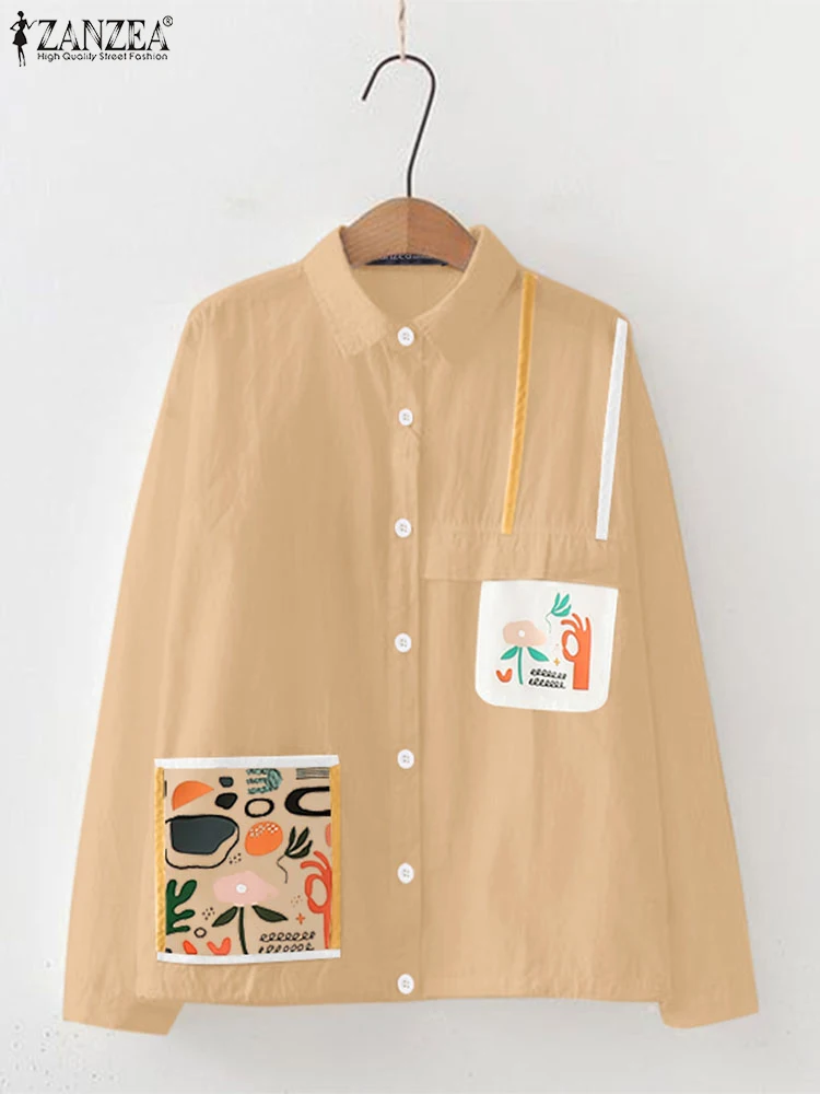 ZANZEA Women Blouse Vintage Lapel Collar Shirts Fashion Long Sleeve Office Lady Tops 2025 Spring Patchwork Buttons Tunics Femme
ZANZEA Women Blouse Vintage Lapel Collar Shirts Fashion Long Sleeve Office Lady Tops 2025 Spring Patchwork Buttons Tunics Femme