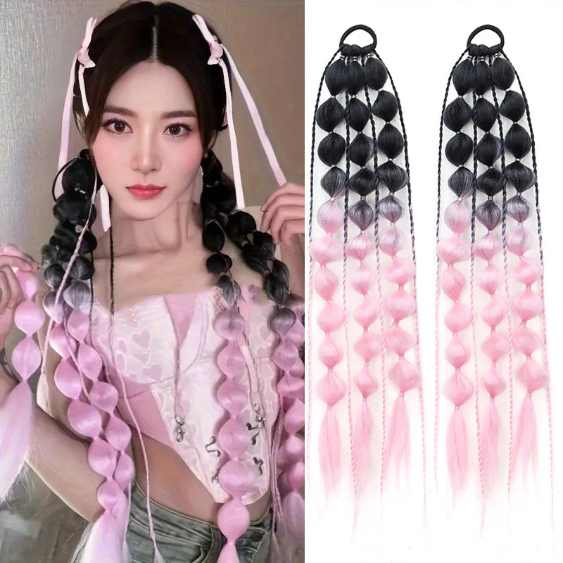 24Inch Synthetic Colored Long Lantern Bubble Braid Ponytail Hair Extension Elastic Rubber Bands Hairpiece for Women
24Inch Synthetic Colored Long Lantern Bubble Braid Ponytail Hair Extension Elastic Rubber Bands Hairpiece for Women