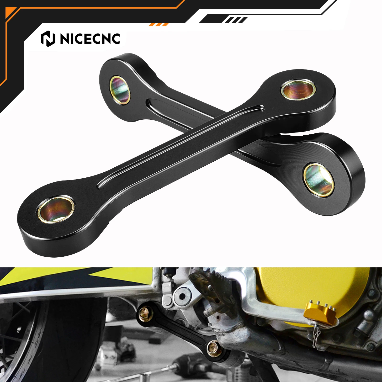 NICECNC For Suzuki DRZ400SM DRZ400S DRZ400E DRZ400 E S SM 2000-2024 Kawasaki KLX400 2000-2019 Aluminum alloy Lowering Links Kit
NICECNC For Suzuki DRZ400SM DRZ400S DRZ400E DRZ400 E S SM 2000-2024 Kawasaki KLX400 2000-2019 Aluminum alloy Lowering Links Kit