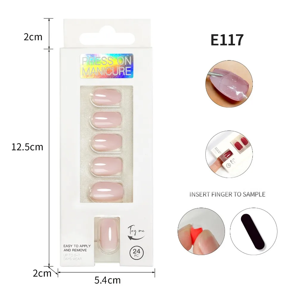 24pcs/Box Women Wearable False Nail Tip Full Cover Round Head Fake Nails Artificial Nail Tips Manicure Tool 
24pcs/Box Women Wearable False Nail Tip Full Cover Round Head Fake Nails Artificial Nail Tips Manicure Tool