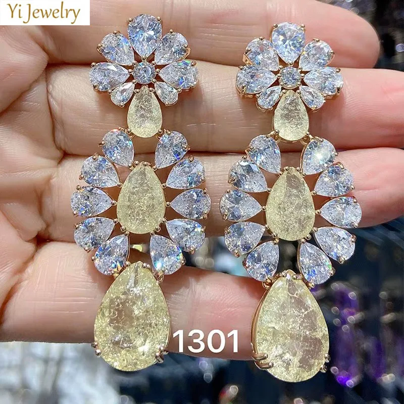 Colorful Zircon Luxury Flower Earrings for Women 2023 New Trendy Dangle Earrings Party Jewelry Accessoires Gift Female
Colorful Zircon Luxury Flower Earrings for Women 2023 New Trendy Dangle Earrings Party Jewelry Accessoires Gift Female